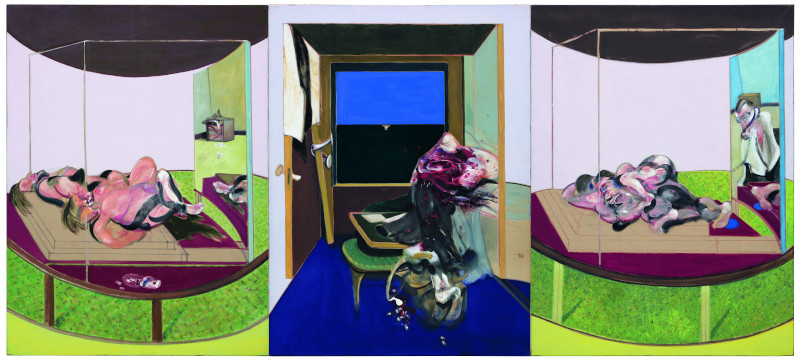 Bacon en toutes lettres : Francis Bacon Triptych inspired by T.S Eliot’s poem, Sweeney Agoniste, 1967 Huile et pastel sur toile, 198 x 147 cm Hirshhorn Museum and Sculpture Garden - Smithsonian Institution, Washington © The Estate of Francis Bacon /All rights reserved / Adagp, Par